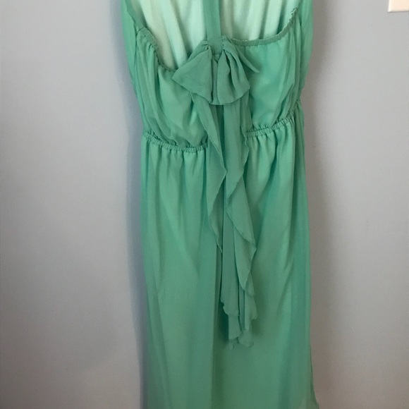 Mint green bow racer back mini dress. - Picture 3 of 4